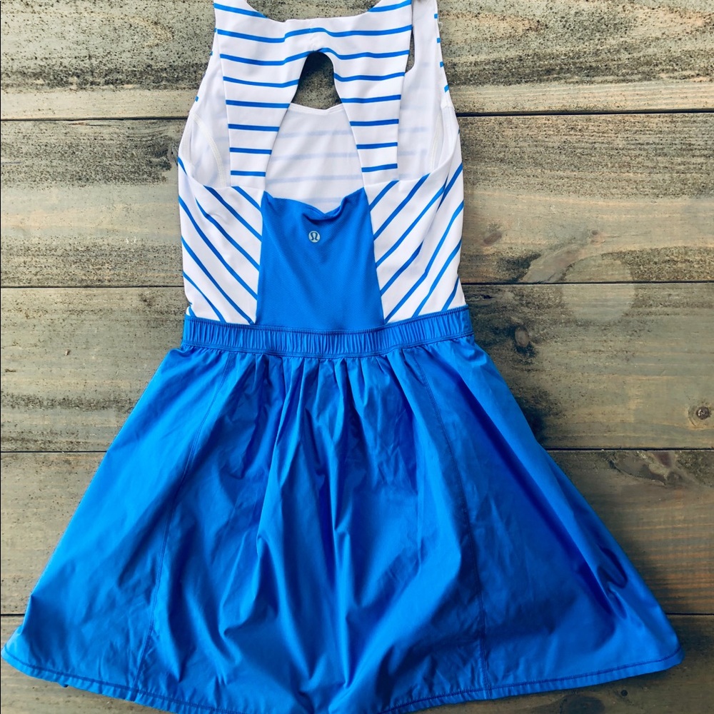 Lululemon Blue Striped Tennis Dress EUC